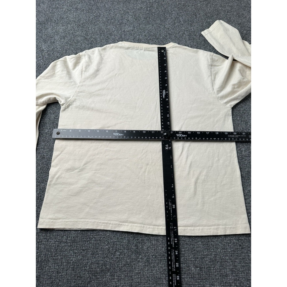 Womens Long Sleeve T Shirt Woolrich Floral Beige Cropped, Size M - Picture 4 of 5